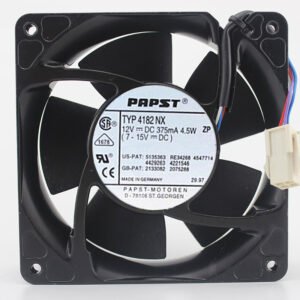 4182NX Ebm-Papst DC Fans Tubeaxial Fan, 119x119x38mm, 12VDC, 105.9CFM, 4.9W, 49dBA, 3200RPM, Ball Bearing