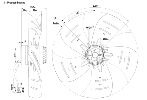 A4D450-AP01-01 EBMpapst Axial Fan 200W 380V