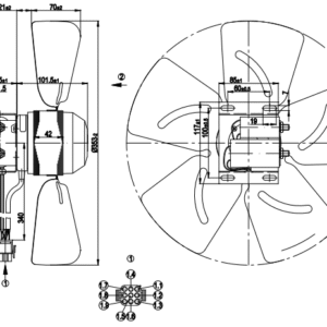 A4E350-AA06-65 Ebm-Papst 250mm 230V 42W
