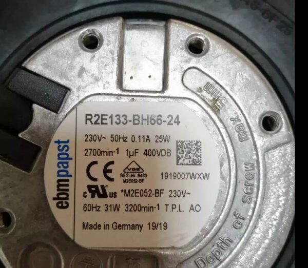 R2E133-BH66-24 Ebm-Papst Centrifugal Fan 1 R2E133-BH66-24 Ebm-Papst Centrifugal Fan