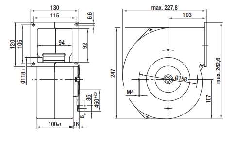 R3G140-AW21-12 Ebmpapst Centrifugal Fan Motor M3G055-CF