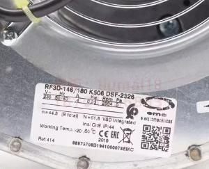 RF3D-146/180 K506 DSF-2326 Centrifugal Fan D2E146-AP47-C3 Inverter Fan EMC Fan