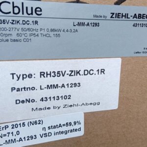 Brand New RH35V-ZlK.DC.1R 200-277V 380-480V 50/60HZ ZIEHL-ABEGG Centrifugal Fan