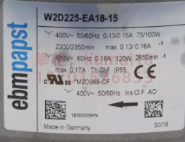 Ebmpapst W2D225-EA18-15 Fan 400V 0.13A